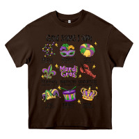 Chocolate Brown god says i am mardi gras Heavy Core Tee - MaliasSmallBusiness