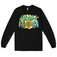 Black Blessed Mom with Sunflowers Long Sleeve Tee - texasbilliewilder
