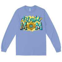 Colony Blue Blessed Mom with Sunflowers Long Sleeve Tee - texasbilliewilder