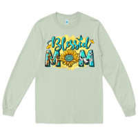 Matcha Blessed Mom with Sunflowers Long Sleeve Tee - texasbilliewilder