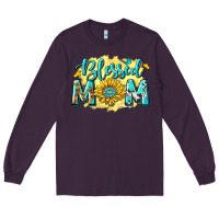 Plum Blessed Mom with Sunflowers Long Sleeve Tee - texasbilliewilder