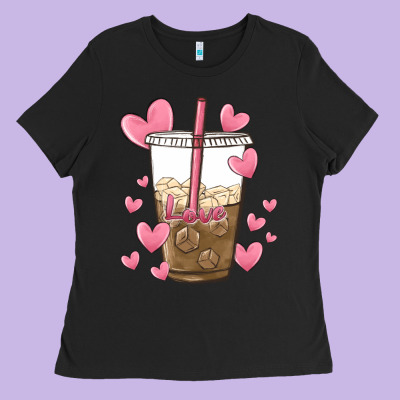 Valentine Coffee Lover Ladies Tee Designed By Maliassmallbusiness
