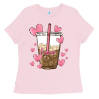 Bubblegum Pink valentine coffee lover Ladies Tee - MaliasSmallBusiness