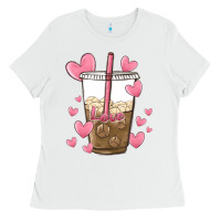 White valentine coffee lover Ladies Tee - MaliasSmallBusiness