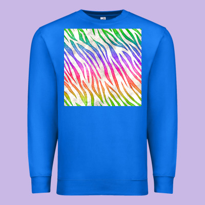 Watercolor Rainbow Zebra Seamless Pattern Premium Sweatshirt Designed By Bundleandbundleshop