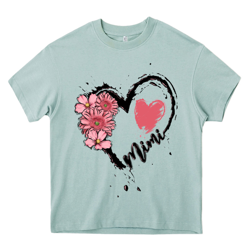 Mimi Flower Heart Heavy Core Tee by MaliasSmallBusiness | Teevron