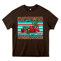 Chocolate Brown truck gemstone leopard Heavy Core Tee - AdoDesignShop