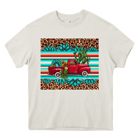 Cream truck gemstone leopard Heavy Core Tee - AdoDesignShop