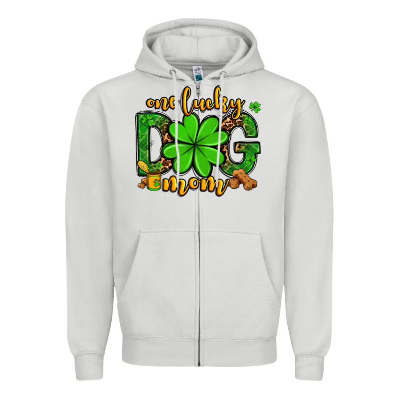One Lucky Dog Mom St. Patrick's Zipper Hoodie by OliviaCreatesArt | Teevron