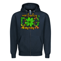 Navy One lucky dog mom St. Patrick's Zipper Hoodie - OliviaCreatesArt