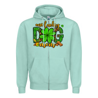 Seafoam One lucky dog mom St. Patrick's Zipper Hoodie - OliviaCreatesArt