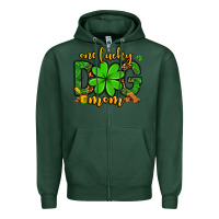 Sports Green One lucky dog mom St. Patrick's Zipper Hoodie - OliviaCreatesArt