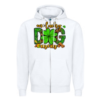 White One lucky dog mom St. Patrick's Zipper Hoodie - OliviaCreatesArt