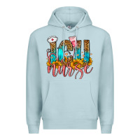 Blue Mist Western ICU Intensive Care Unit Nurse Premium Hoodie - FaDigitalArtStudio