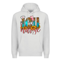 Dove Grey Western ICU Intensive Care Unit Nurse Premium Hoodie - FaDigitalArtStudio