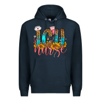 Navy Western ICU Intensive Care Unit Nurse Premium Hoodie - FaDigitalArtStudio