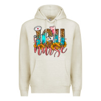 Oatmeal Heather Western ICU Intensive Care Unit Nurse Premium Hoodie - FaDigitalArtStudio
