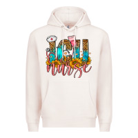 Pale Pink Western ICU Intensive Care Unit Nurse Premium Hoodie - FaDigitalArtStudio
