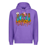 Purple Western ICU Intensive Care Unit Nurse Premium Hoodie - FaDigitalArtStudio