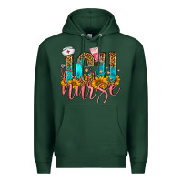 Sports Green Western ICU Intensive Care Unit Nurse Premium Hoodie - FaDigitalArtStudio
