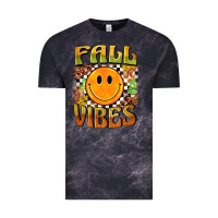 Cloud Black fall vibes smiley face Vintage Tee - BarkalooDesign