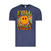 Vintage Denim fall vibes smiley face Vintage Tee - BarkalooDesign