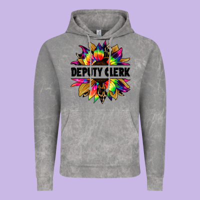 Deputy Clerk Tie Dye Sunflower Vintage Hoodie Designed By Jasminsmagicworld