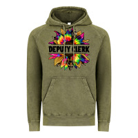 Vintage Olive deputy clerk tie dye sunflower Vintage Hoodie - Jasminsmagicworld