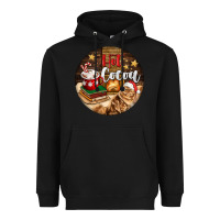 Black Hot Cocoa With Cat Heavyweight Hoodie - FaDigitalArtStudio