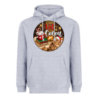 Heather Grey Hot Cocoa With Cat Heavyweight Hoodie - FaDigitalArtStudio