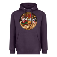 Plum Hot Cocoa With Cat Heavyweight Hoodie - FaDigitalArtStudio