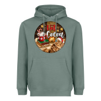 Sage Hot Cocoa With Cat Heavyweight Hoodie - FaDigitalArtStudio