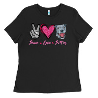 Black Peace Love Pitties Ladies Tee - Jasminsmagicworld