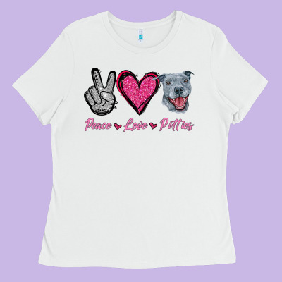 Peace Love Pitties Ladies Tee Designed By Jasminsmagicworld