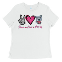 White Peace Love Pitties Ladies Tee - Jasminsmagicworld