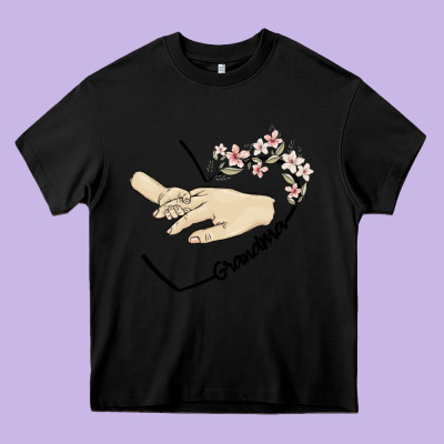 Personalized Grandma Heavy Core Tee Designed By Maliassmallbusiness