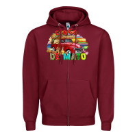 Burgundy Cinco de mayo truck Zipper Hoodie - FaDigitalArtStudio