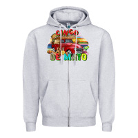 Heather Grey Cinco de mayo truck Zipper Hoodie - FaDigitalArtStudio