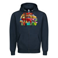 Navy Cinco de mayo truck Zipper Hoodie - FaDigitalArtStudio