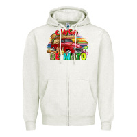 Oatmeal Heather Cinco de mayo truck Zipper Hoodie - FaDigitalArtStudio
