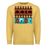 Antique Gold native american aztec seamless pattern 2 Premium Sweatshirt - BundleAndBundleShop