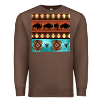 Chestnut native american aztec seamless pattern 2 Premium Sweatshirt - BundleAndBundleShop