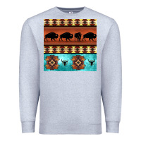 Heather Grey native american aztec seamless pattern 2 Premium Sweatshirt - BundleAndBundleShop