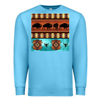 Ocean Blue native american aztec seamless pattern 2 Premium Sweatshirt - BundleAndBundleShop