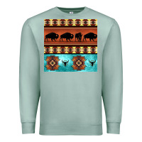 Seafoam native american aztec seamless pattern 2 Premium Sweatshirt - BundleAndBundleShop