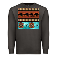 Smoke native american aztec seamless pattern 2 Premium Sweatshirt - BundleAndBundleShop