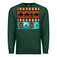 Sports Green native american aztec seamless pattern 2 Premium Sweatshirt - BundleAndBundleShop