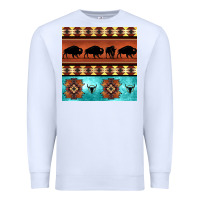 White native american aztec seamless pattern 2 Premium Sweatshirt - BundleAndBundleShop