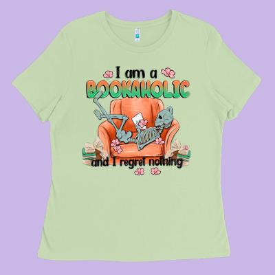 Bookaholic Ladies Tee Designed By Maliassmallbusiness