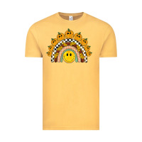 Fall Smiley Face Groovy Rainbow Vintage Tee | Teevron